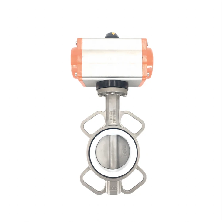 Van bướm PTFE bằng thép không gỉ wafer khí nén