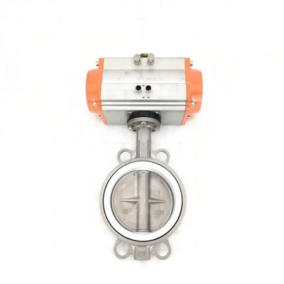 Van bướm wafer PTFE bằng thép không gỉ khí nén Xem chi tiết mặt sau
